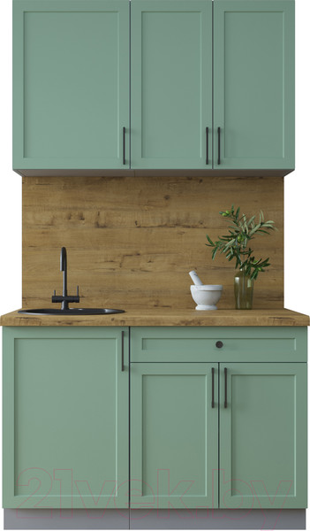 Изображение товара Кухонный гарнитур Интерлиния Тренд 1.2А (мята/мята/дуб бунратти)
