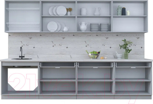 Изображение товара Кухонный гарнитур Интерлиния Тренд 3.2А (индиго/индиго/опал светлый)