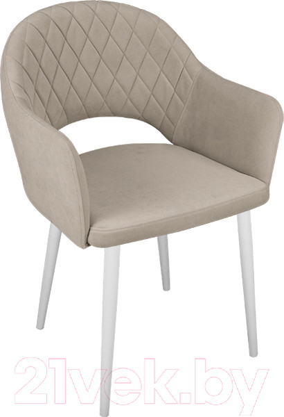 Изображение товара Стул ТриЯ София Т6 (белый муар/велюр D002 бежевый)