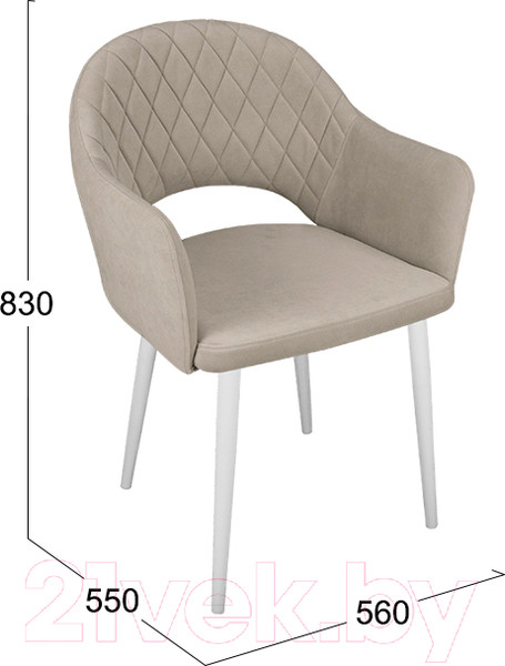 Изображение товара Стул ТриЯ София Т6 (белый муар/велюр D002 бежевый)