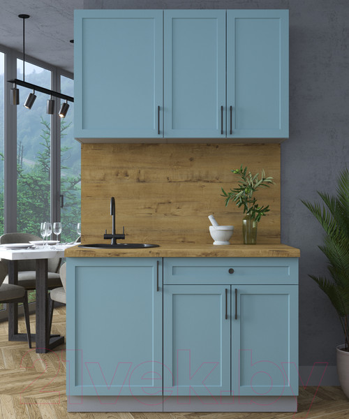 Изображение товара Кухонный гарнитур Интерлиния Тренд 1.2А (океан/океан/дуб бунратти)