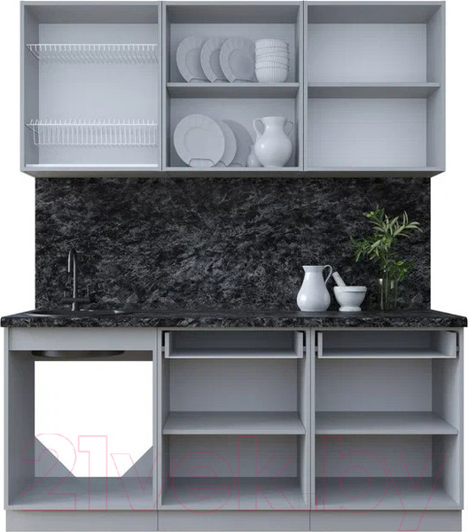 Изображение товара Кухонный гарнитур Интерлиния Тренд 1.8А (мята/белый/бискайская сосна)