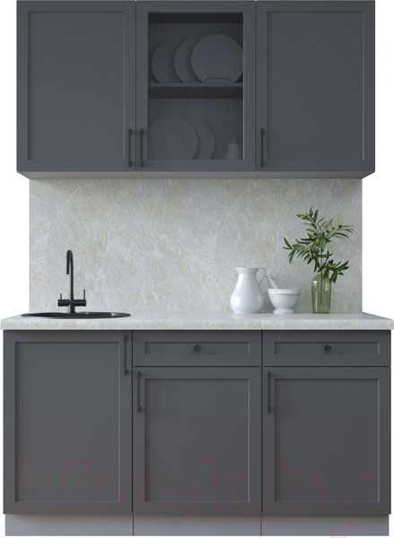 Изображение товара Кухонный гарнитур Интерлиния Тренд 1.5А (пепел/пепел/опал светлый)