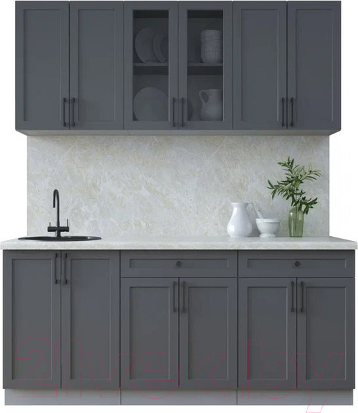 Изображение товара Кухонный гарнитур Интерлиния Тренд 1.8А (пепел/пепел/опал светлый)