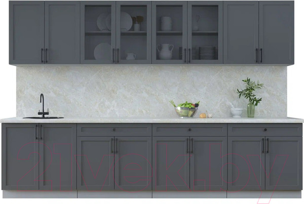 Изображение товара Кухонный гарнитур Интерлиния Тренд 3.2А (пепел/пепел/опал светлый)
