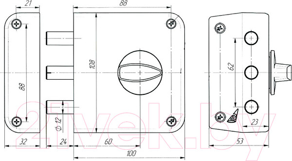 Изображение товара Замок накладной Зенит ЗН1-3.3 (медь)