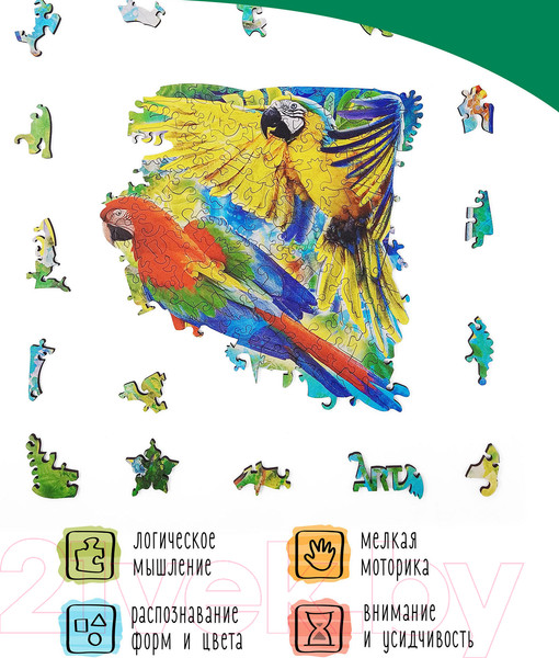 Изображение товара Пазл Нескучные игры Animal Art Попугаи / 8390/24