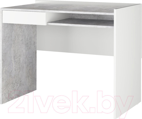 Изображение товара Письменный стол Аквилон СТК №30 (белое сияние/цемент светлый)