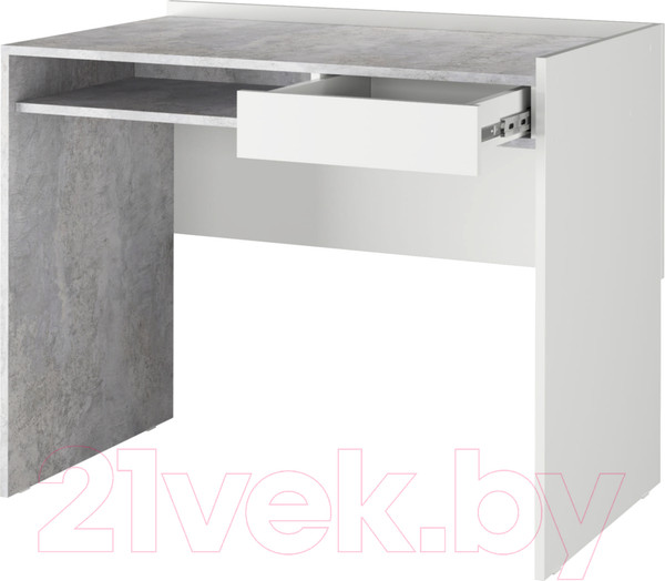 Изображение товара Письменный стол Аквилон СТК №30 (белое сияние/цемент светлый)