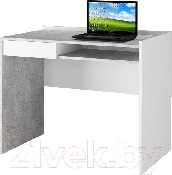 Изображение товара Письменный стол Аквилон СТК №30 (белое сияние/цемент светлый)