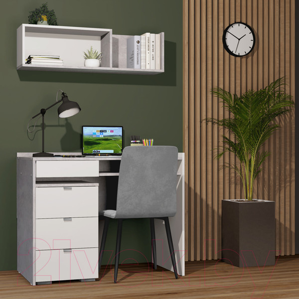 Изображение товара Полка Аквилон СТК №30 (белое сияние/цемент светлый)