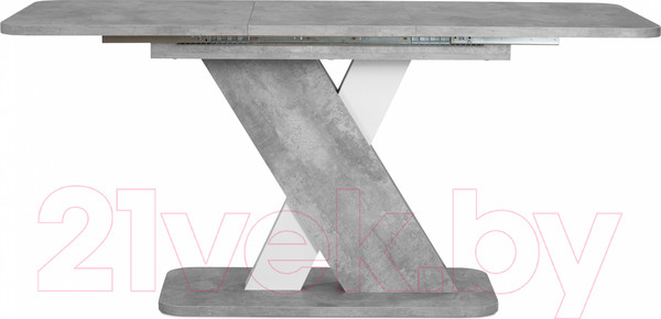 Изображение товара Обеденный стол Аквилон Аврора раздвижной (цемент светлый/белый)