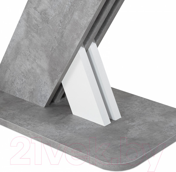 Изображение товара Обеденный стол Аквилон Аврора раздвижной (цемент светлый/белый)