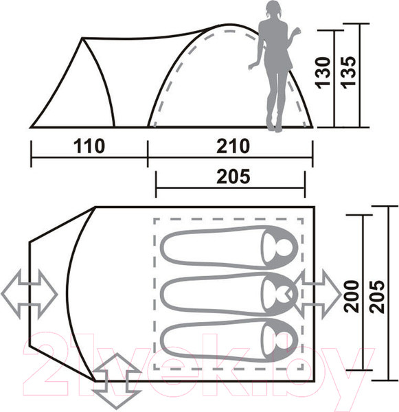 Изображение товара Палатка Canadian Camper Rino 3 (Woodland)