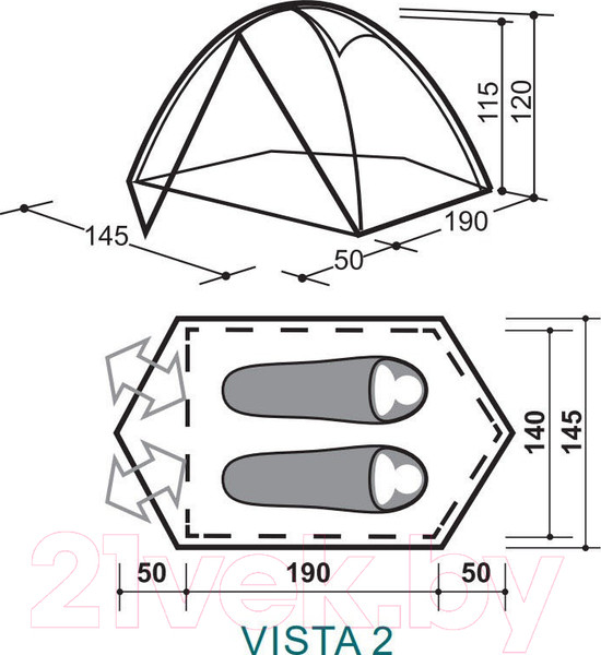 Изображение товара Палатка Canadian Camper Vista 2 Al (Forest)