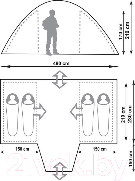 Изображение товара Палатка Canadian Camper Sana 4 Plus (Royal)