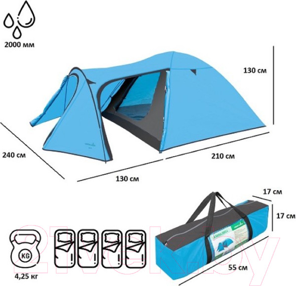 Изображение товара Палатка Green Glade Zoro 4