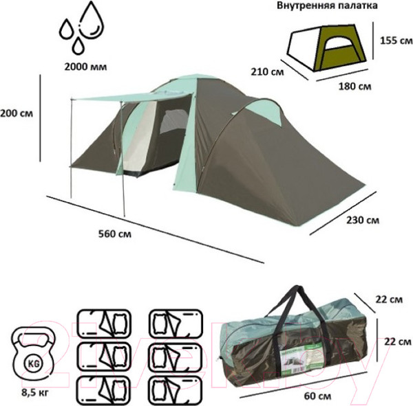 Изображение товара Палатка Green Glade Konda 6