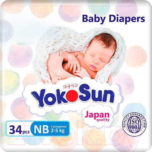 Изображение товара Подгузники детские YokoSun NB 2-5кг (34шт)