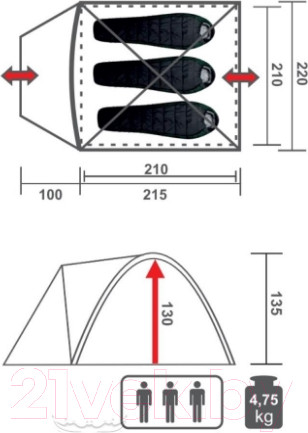 Изображение товара Палатка Premier Fishing Torino-3 / PR T-3