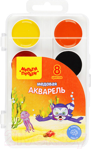 Изображение товара Акварельные краски Мульти-пульти Енот в Красном море / АП_10703 (8цв)