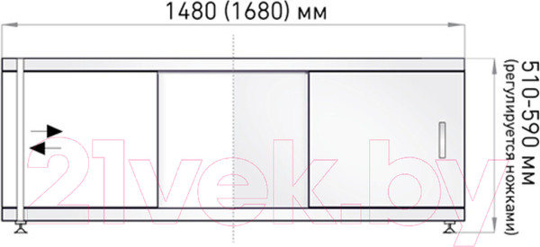 Изображение товара Экран для ванны Alavann Престиж 150 (белый)