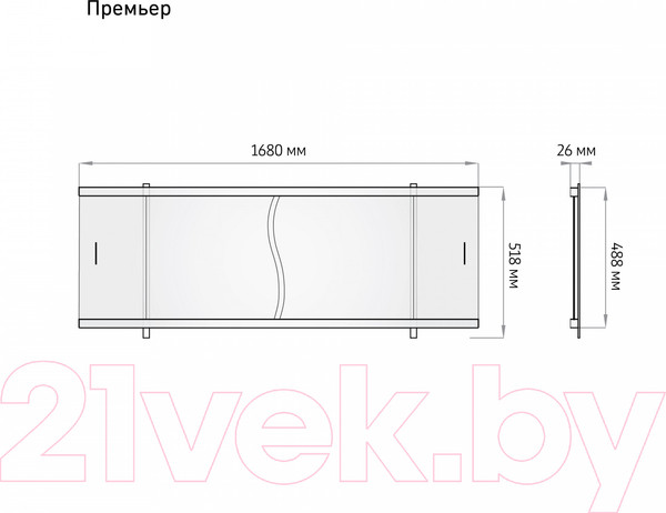 Изображение товара Экран для ванны Alavann Премьер 170 (зеленый мрамор)
