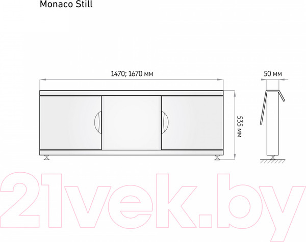 Изображение товара Экран для ванны Alavann Monaco Still 170 МДФ