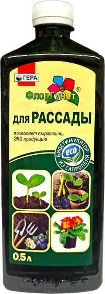 Изображение товара Удобрение ФлорГумат Для рассады (500мл)