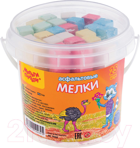 Изображение товара Набор мела канцелярского Мульти-пульти Енот в Австралии / АМ_14462 (5цв)