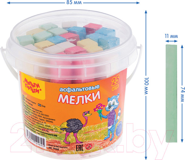 Изображение товара Набор мела канцелярского Мульти-пульти Енот в Австралии / АМ_14462 (5цв)