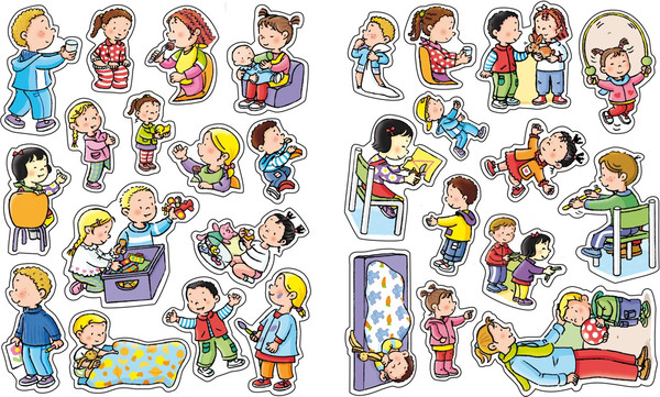 Изображение товара Развивающая книга Махаон В детском саду с наклейками, мягкая обложка (Белино Натали)