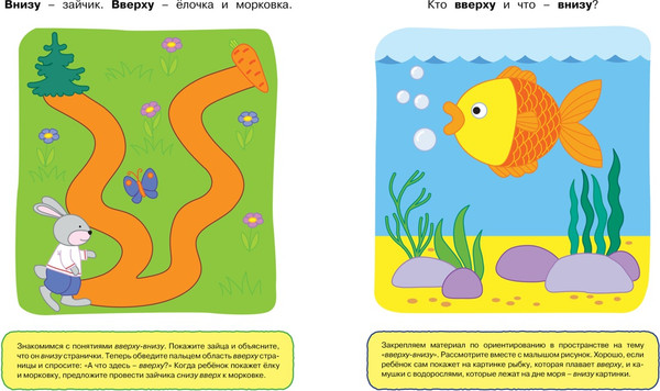 Изображение товара Развивающая книга Махаон Вправо-влево, вверх-вниз 1-2 года, мягкая обложка (Земцова Ольга)