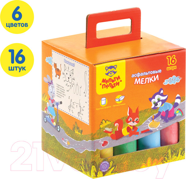 Изображение товара Набор мела канцелярского Мульти-пульти АМ_31725 (6цв)
