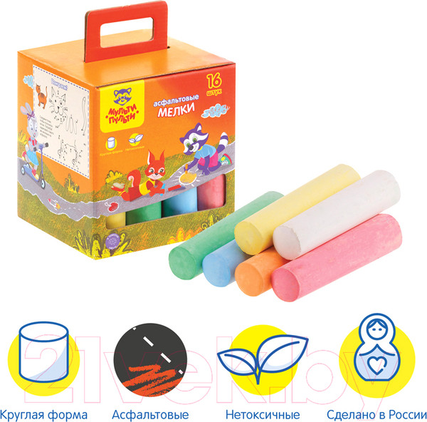 Изображение товара Набор мела канцелярского Мульти-пульти АМ_31725 (6цв)