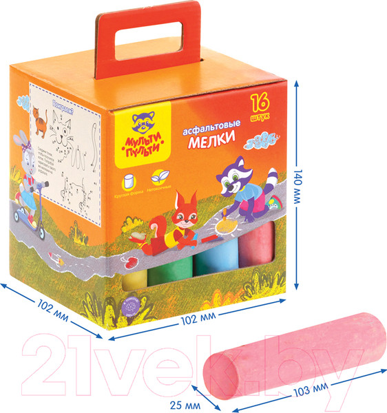 Изображение товара Набор мела канцелярского Мульти-пульти АМ_31725 (6цв)