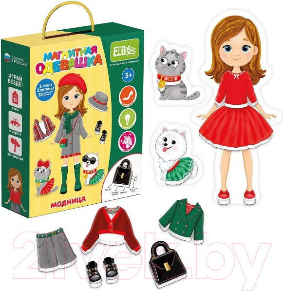 Изображение товара Развивающая игра El'Basco Toys Магнитная игра-одевашка Модница / ET05-005