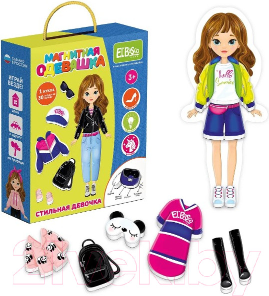 Изображение товара Развивающая игра El'Basco Toys Магнитная игра-одевашка Стильная девочка / ET05-007