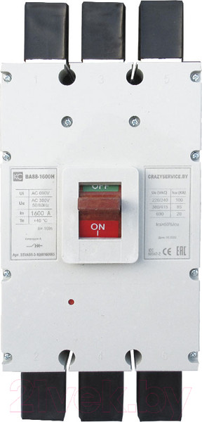 Изображение товара Выключатель автоматический КС ВА 88-800H 800A 3P 75кА / SVA88-3-80080075