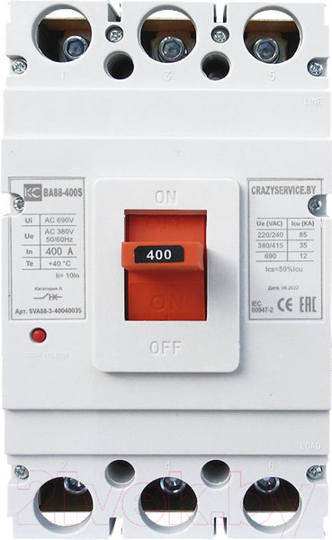 Изображение товара Выключатель автоматический КС ВА 88-400S 250А 3P 35кА / SVA88-3-40025035