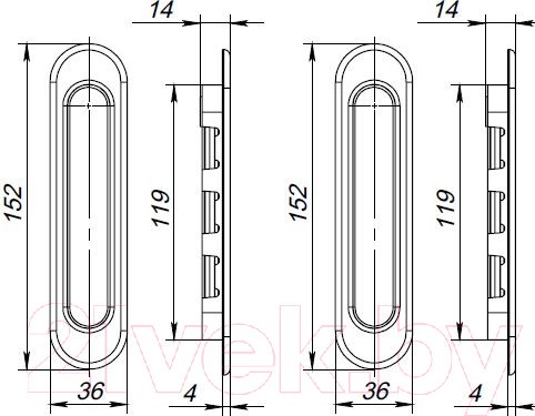 Изображение товара Ручка дверная ДДФ SH.SL152.010 Soft Line SL-010 SN (матовый никель)