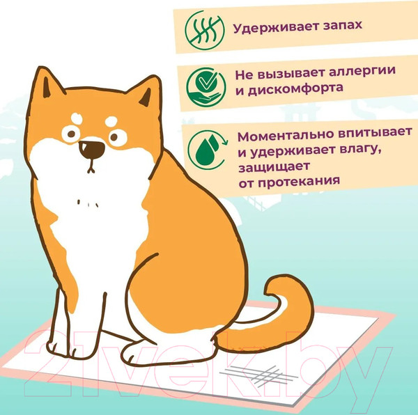 Изображение товара Одноразовая пеленка для животных Toshiko С ароматом сакуры 60x90см (10шт)