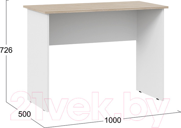 Изображение товара Письменный стол ТриЯ Тип 14 1000 (дуб сонома/белый ясень)