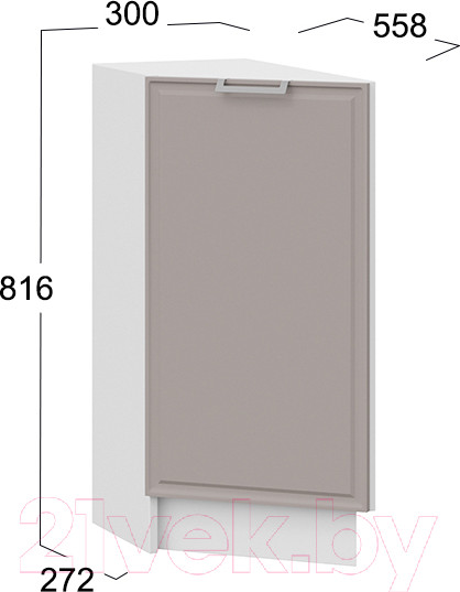 Изображение товара Шкаф-стол кухонный ТриЯ Белладжио 1Н3Т (белый/софт капучино)