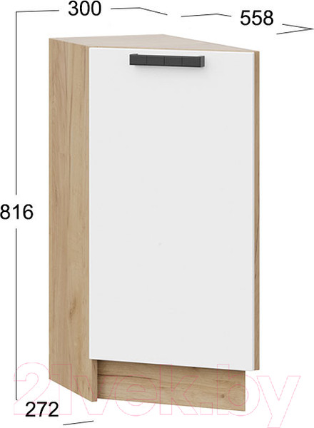 Изображение товара Шкаф-стол кухонный ТриЯ Детройт 1Н3Т исп.2 (дуб крафт золотой/белый глянец)