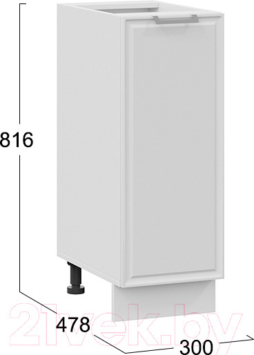 Изображение товара Шкаф-стол кухонный ТриЯ Белладжио 1Н3 (белый/фон белый)