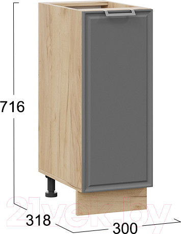 Изображение товара Шкаф-стол кухонный ТриЯ Белладжио 1Н3 (дуб крафт золотой/софт графит)