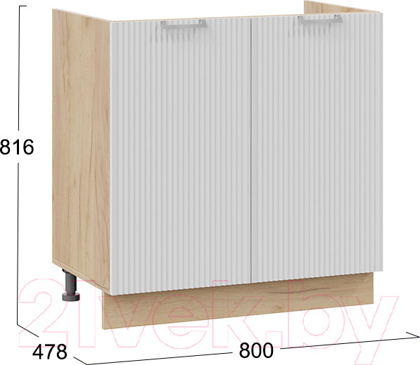 Изображение товара Шкаф под мойку ТриЯ Кимберли 1Н8М (дуб крафт золотой/сноу)