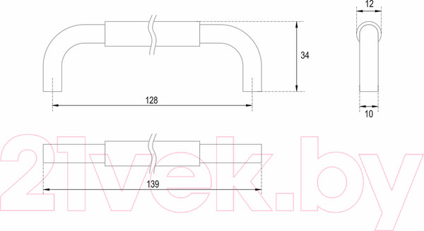 Изображение товара Ручка для мебели Boyard Slot RS048CP/BSN.4/128