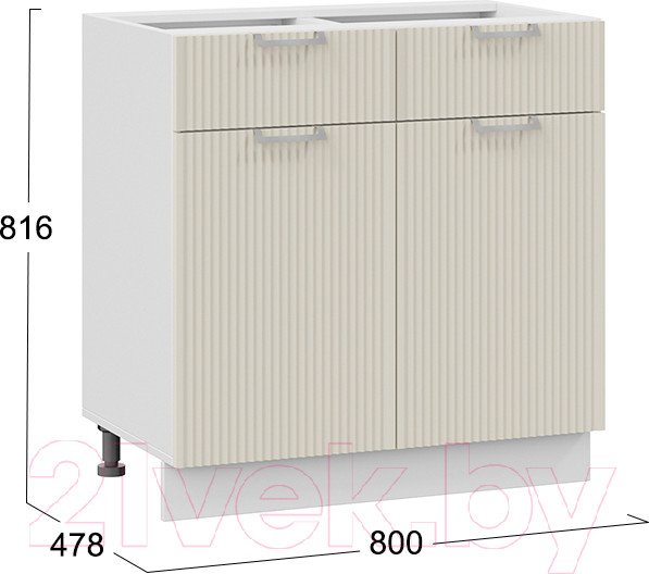 Изображение товара Шкаф-стол кухонный ТриЯ Кимберли 1Н8Я1 (белый/кремовый)